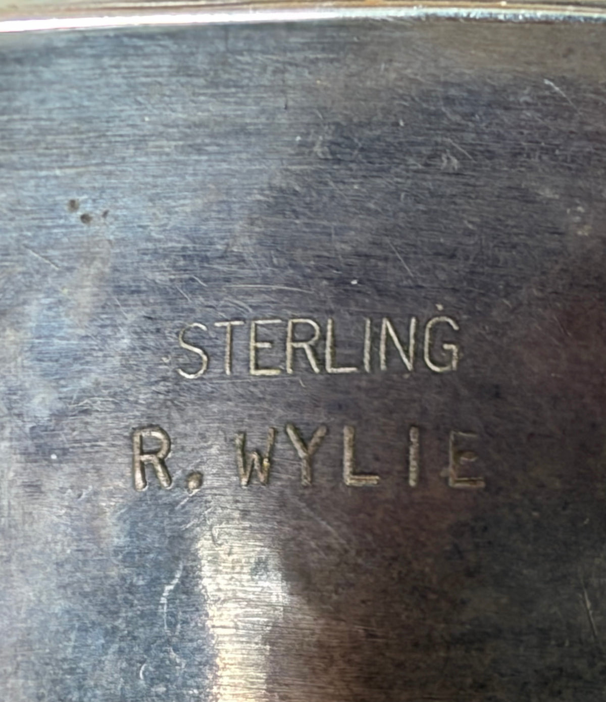 Vintage Sterling Silver Cuff Bracelet Created by Navajo Artist R Wylie