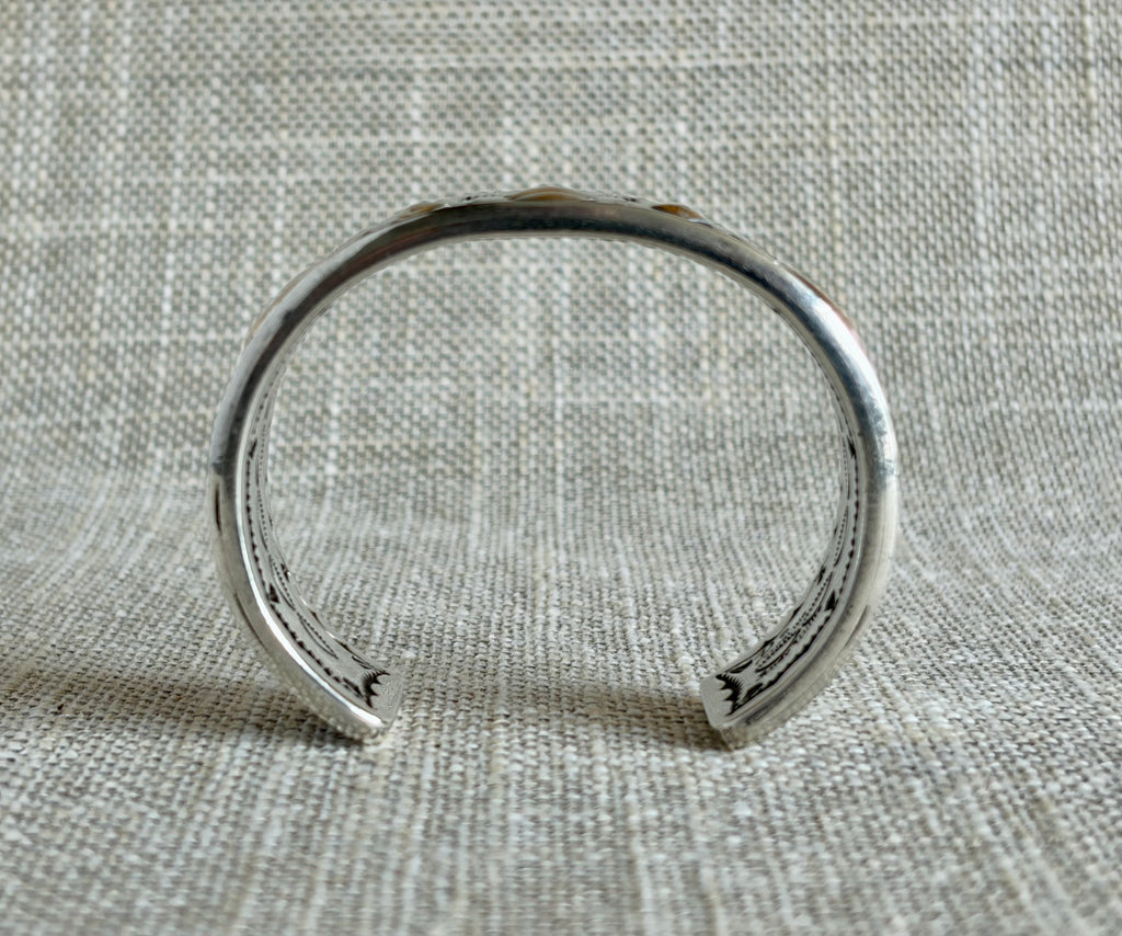 Sterling Silver Cuff Bracelet Created and Signed by Navajo Artist Rudy Willie