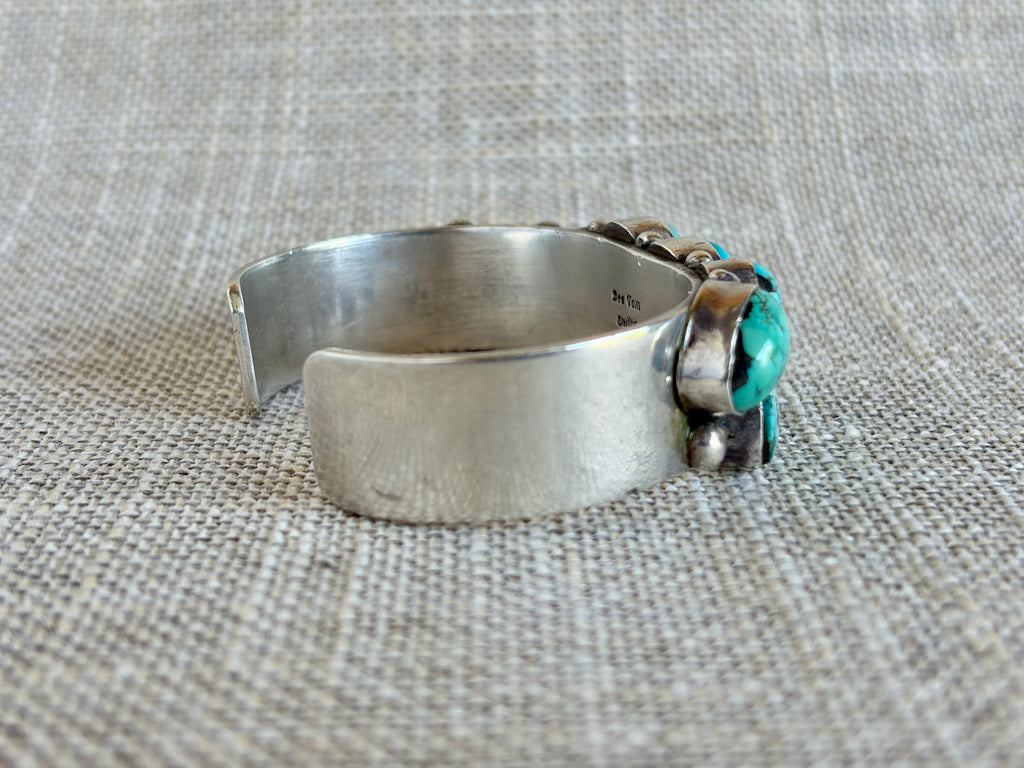 Chunky Turquoise and Sterling Silver Cuff Bracelet