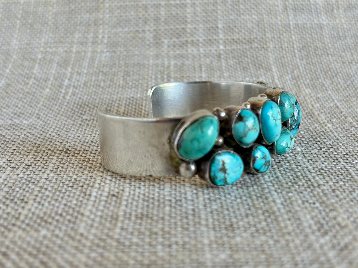 Chunky Turquoise and Sterling Silver Cuff Bracelet