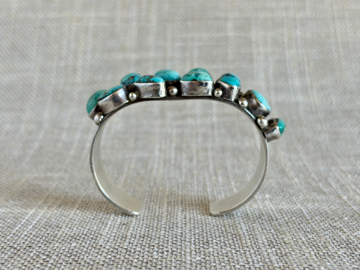 Chunky Turquoise and Sterling Silver Cuff Bracelet