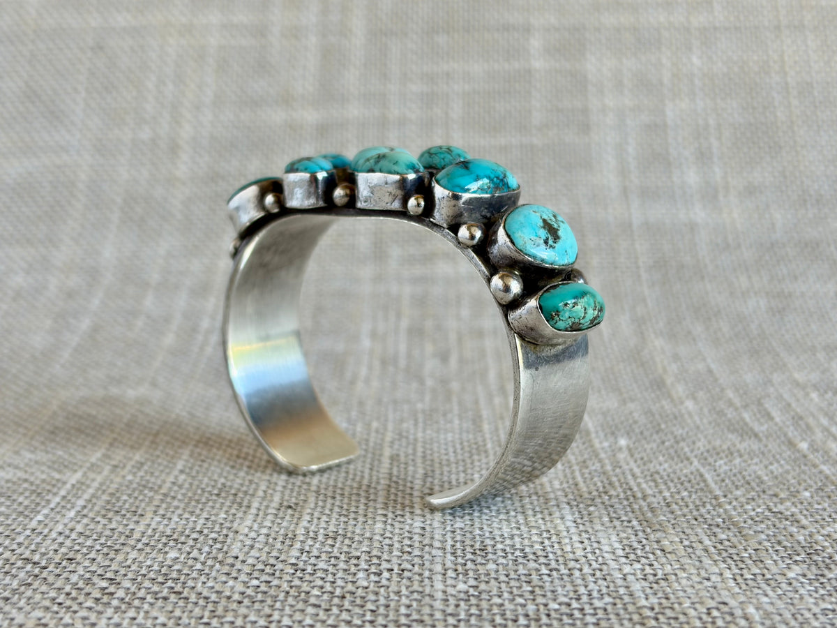 Chunky Turquoise and Sterling Silver Cuff Bracelet