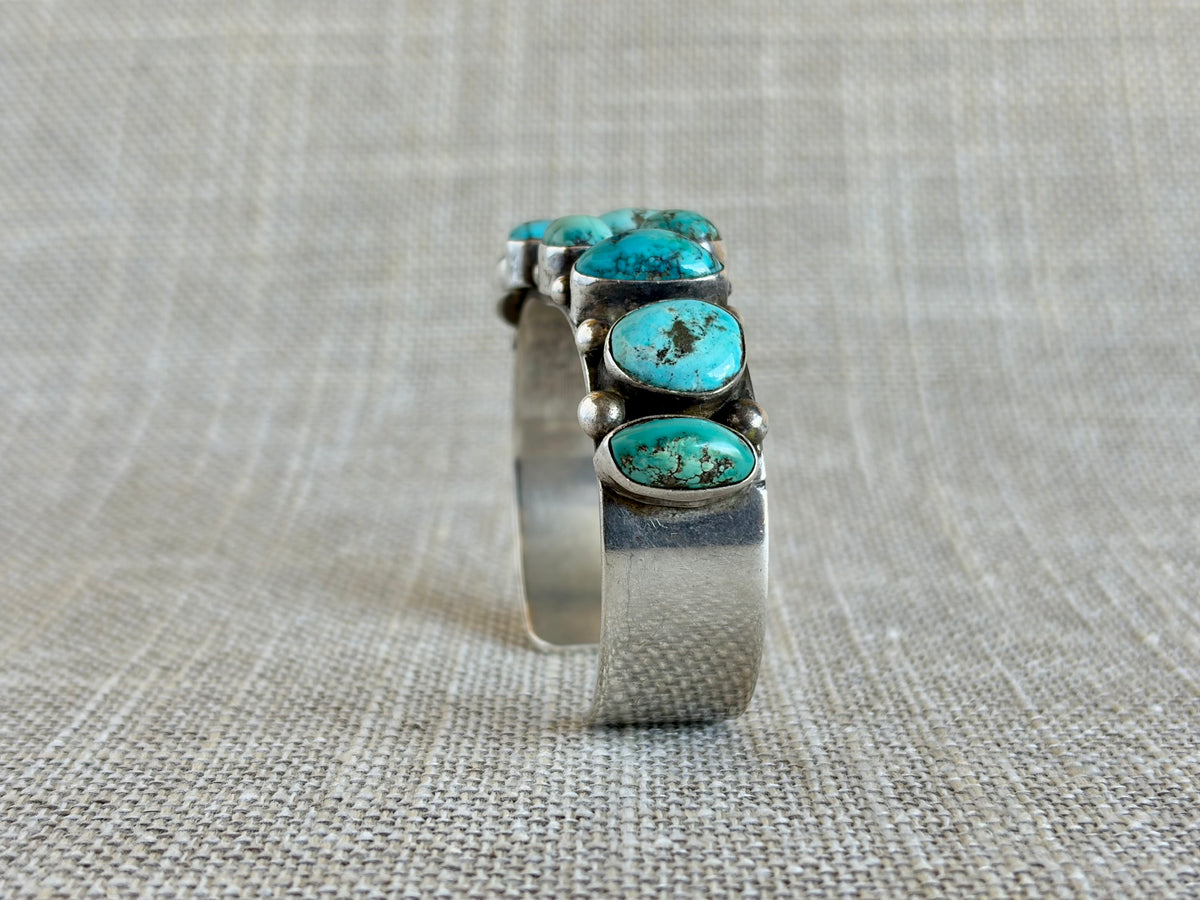 Chunky Turquoise and Sterling Silver Cuff Bracelet