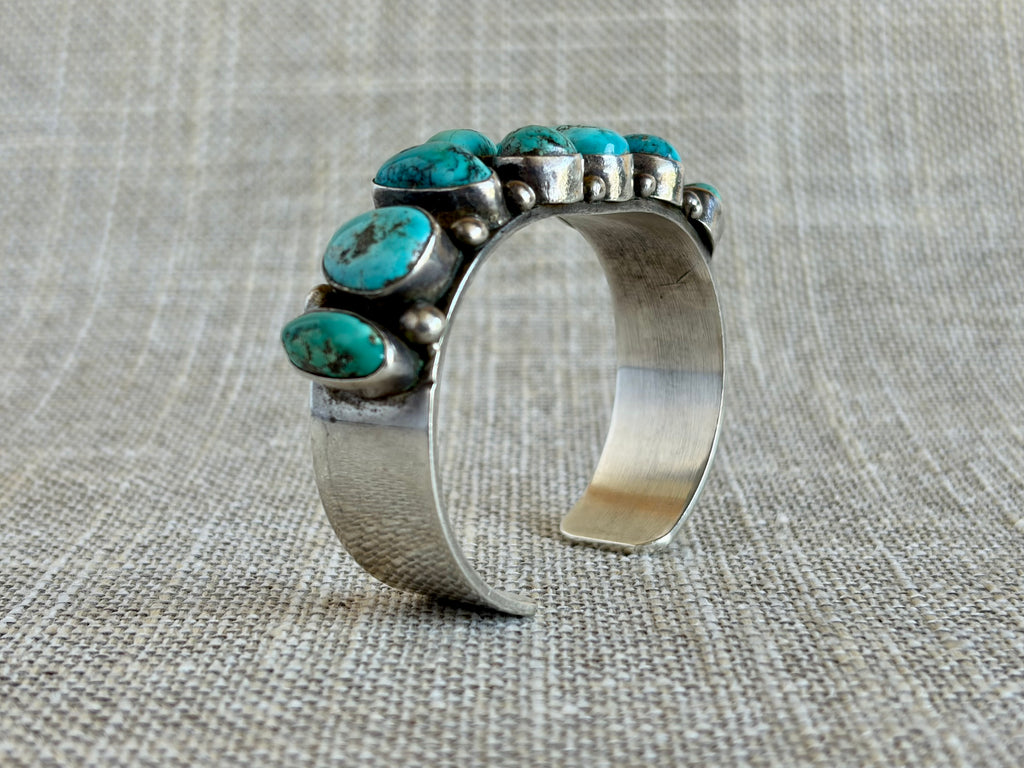 Chunky Turquoise and Sterling Silver Cuff Bracelet