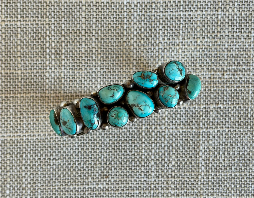 Chunky Turquoise and Sterling Silver Cuff Bracelet