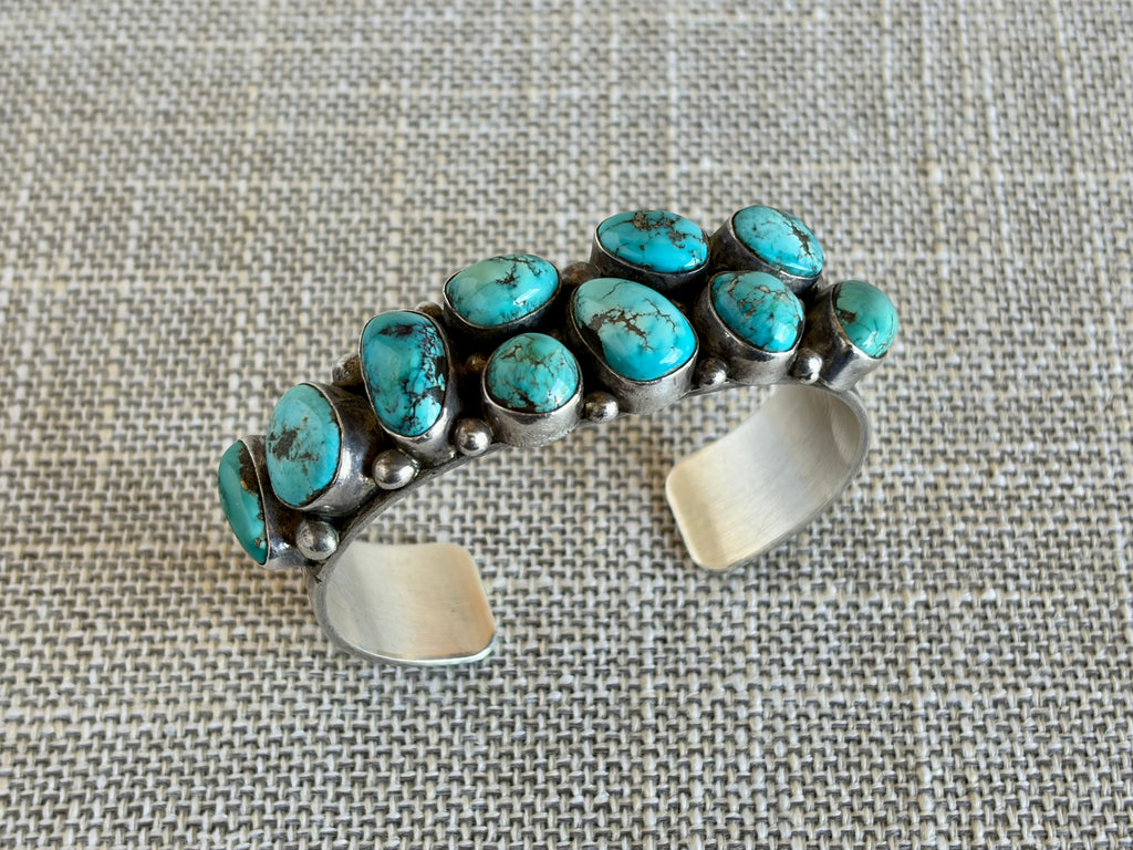 Chunky Turquoise and Sterling Silver Cuff Bracelet