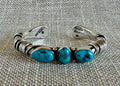 Orville Tsinnie Morenci Turquoise and Sterling Silver Cuff Bracelet