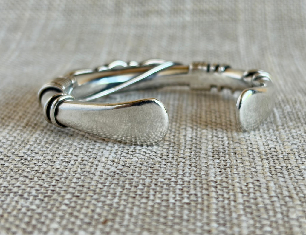 Orville Tsinnie Morenci Turquoise and Sterling Silver Cuff Bracelet