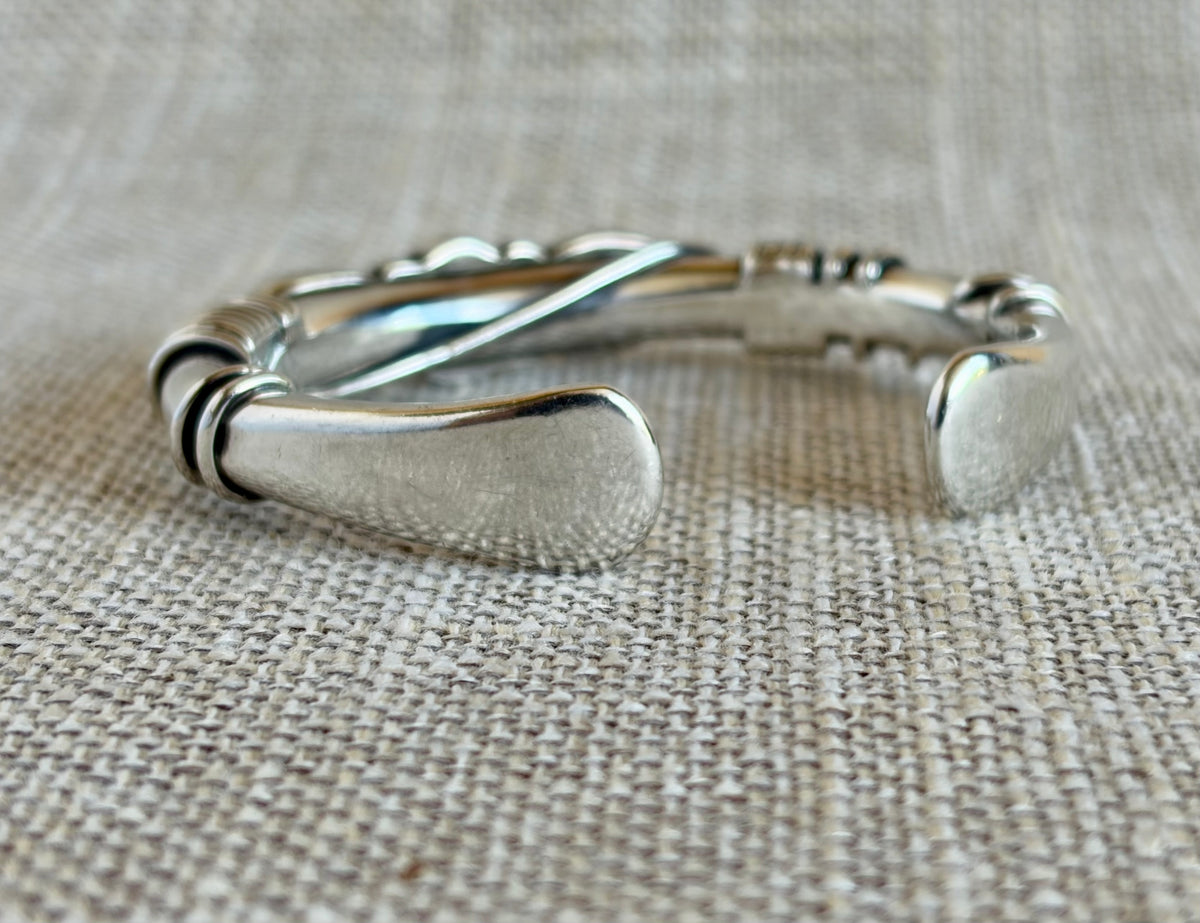 Orville Tsinnie Morenci Turquoise and Sterling Silver Cuff Bracelet