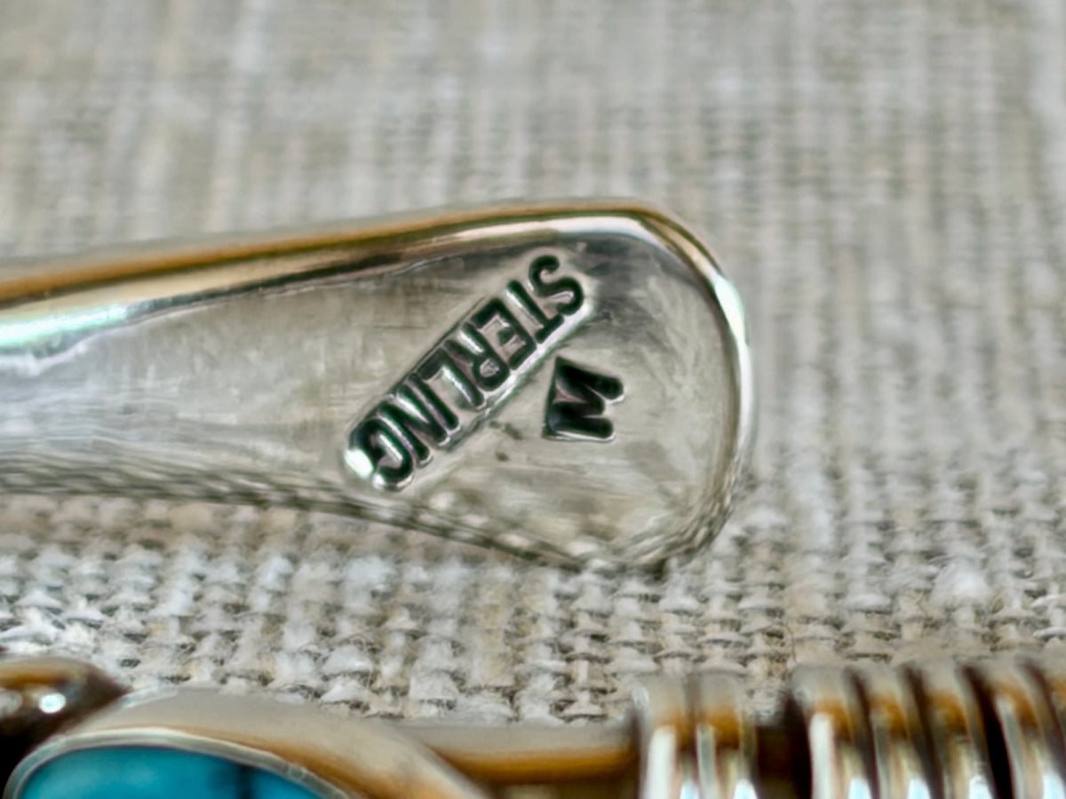 Orville Tsinnie Morenci Turquoise and Sterling Silver Cuff Bracelet