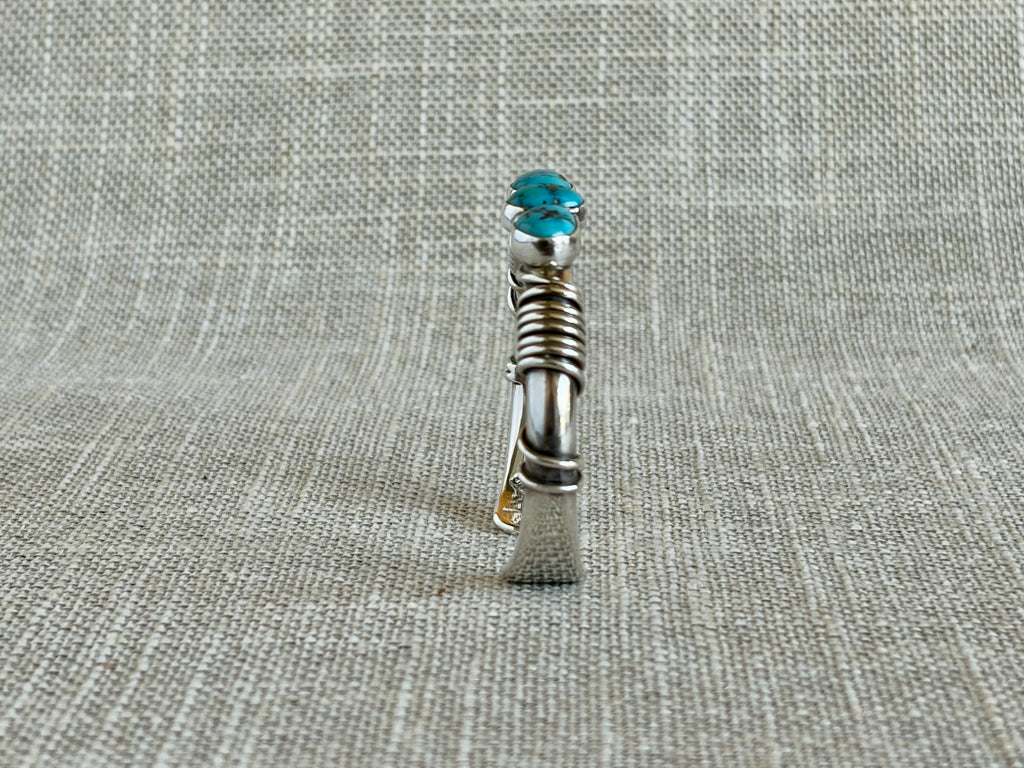 Orville Tsinnie Morenci Turquoise and Sterling Silver Cuff Bracelet