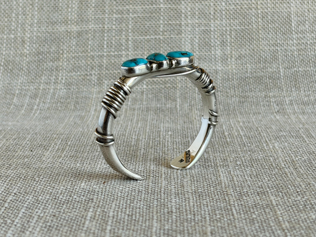 Orville Tsinnie Morenci Turquoise and Sterling Silver Cuff Bracelet