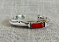 Orville Tsinnie Red Coral and Sterling Silver Cuff Bracelet