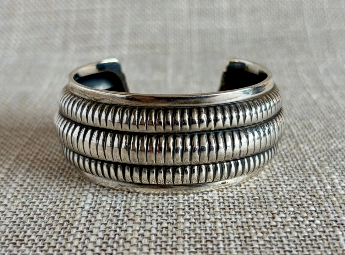 Vintage BALLOU Sterling Silver Cuff Bracelet