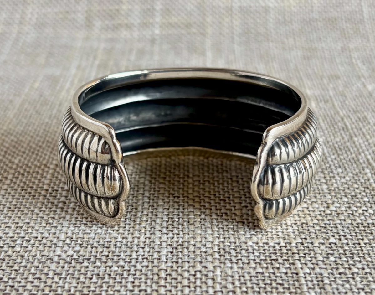 Vintage BALLOU Sterling Silver Cuff Bracelet