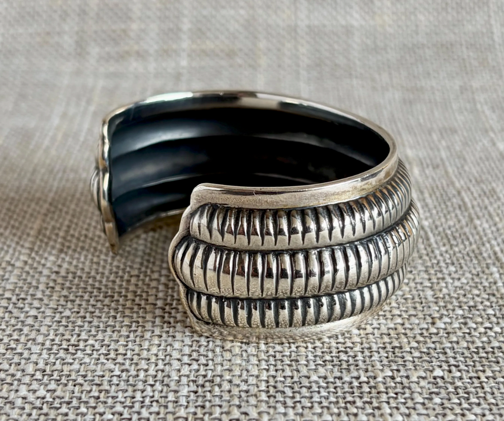 Vintage BALLOU Sterling Silver Cuff Bracelet