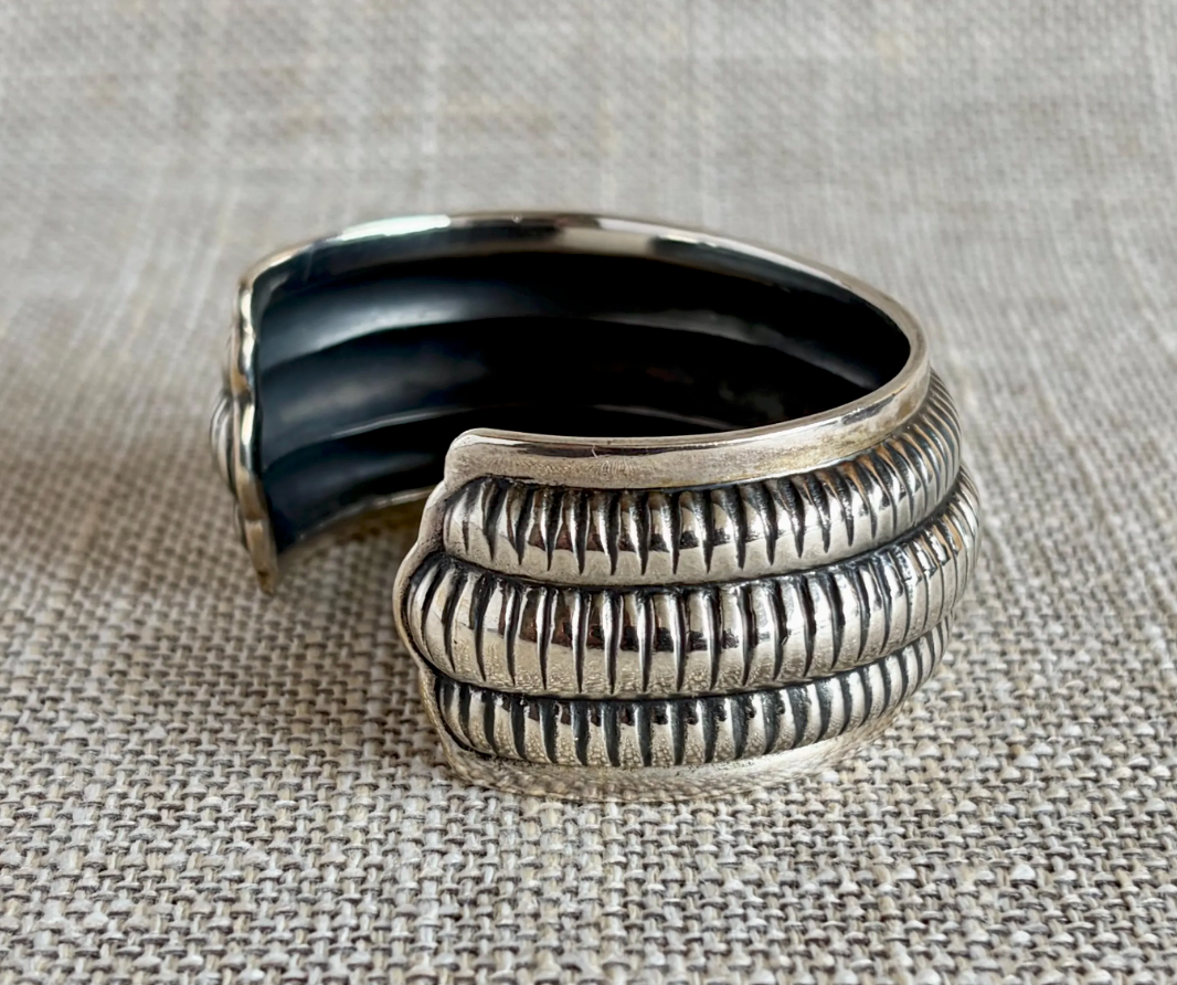 Vintage BALLOU Sterling Silver Cuff Bracelet