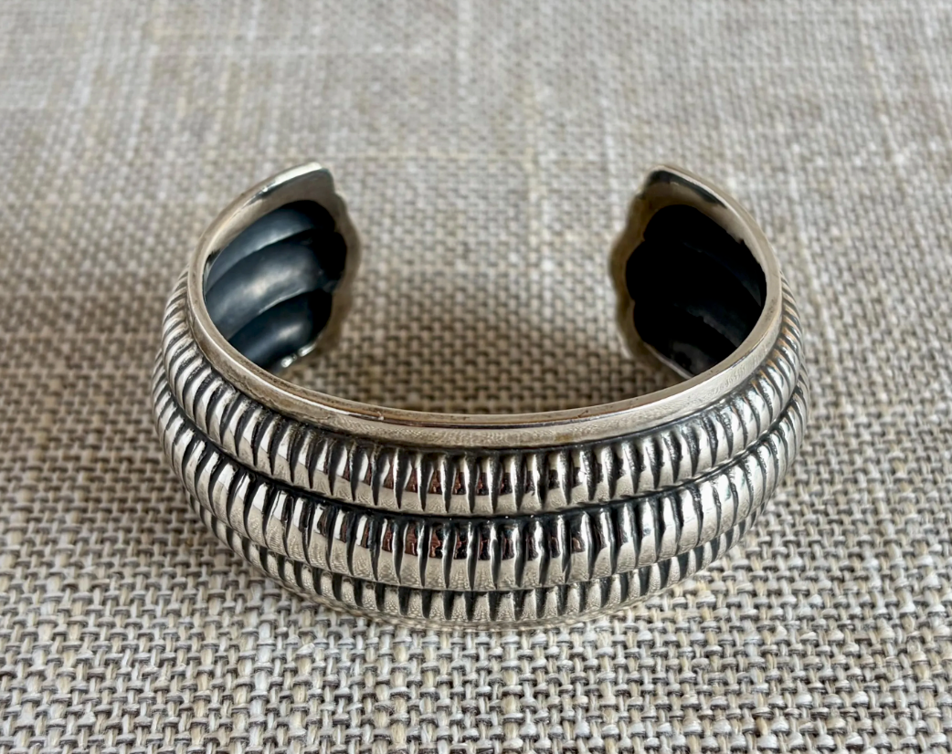 Vintage BALLOU Sterling Silver Cuff Bracelet