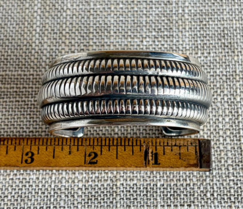 Vintage BALLOU Sterling Silver Cuff Bracelet