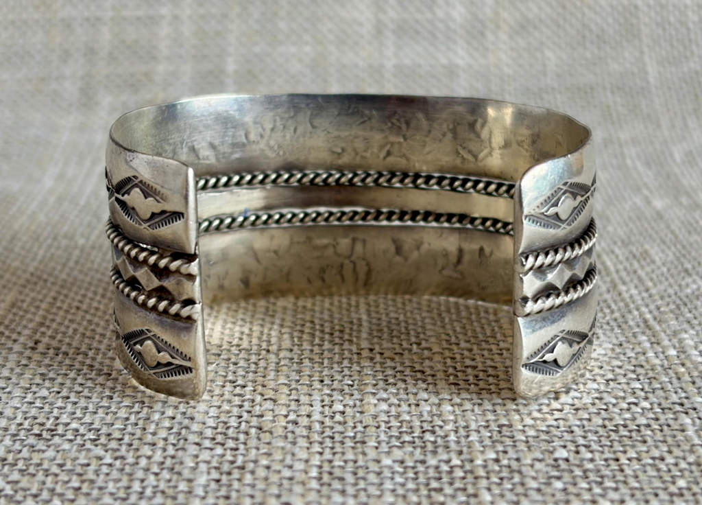 Vintage Old West Style Sterling Silver Cuff Bracelet