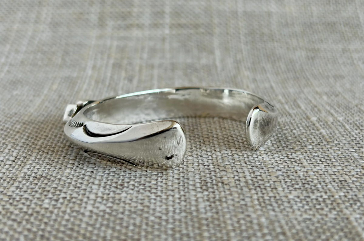 Orville Tsinnie Red Coral and Sterling Silver Cuff Bracelet