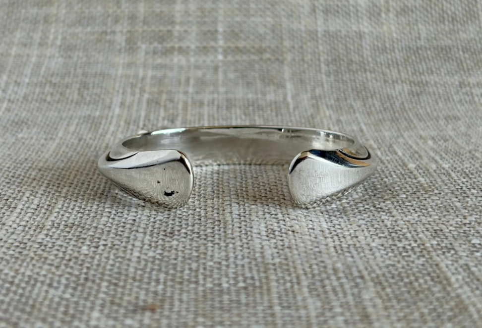Orville Tsinnie Red Coral and Sterling Silver Cuff Bracelet