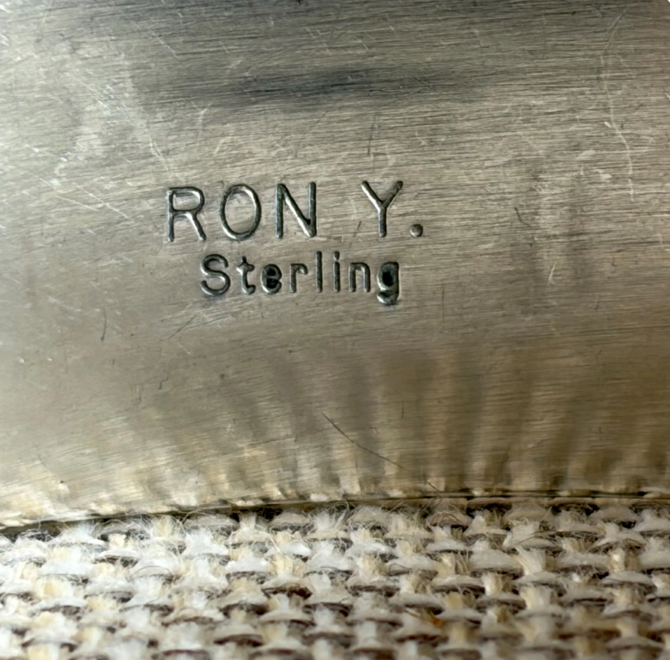 Modern Sterling Silver Cuff Bracelet by Navajo Artist Ron Yazzie
